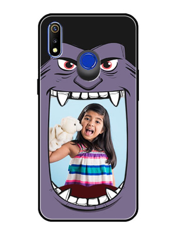 Custom Realme 3 Custom Glass Phone Case  - Angry Monster Design