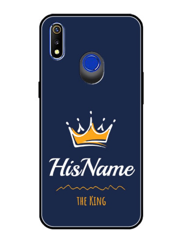 Custom Realme 3 Glass Phone Case King with Name