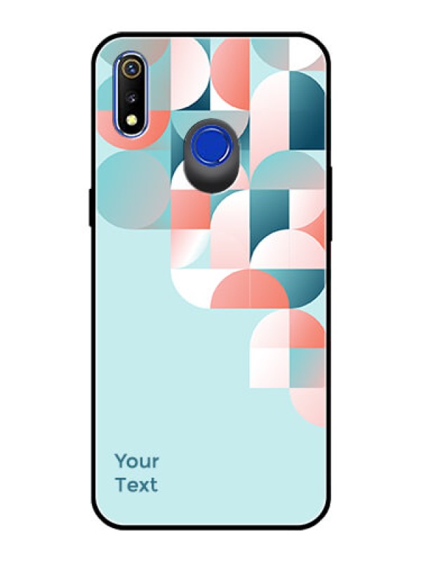 Custom Realme 3 Custom Glass Phone Case - Stylish Semi-circle Pattern Design