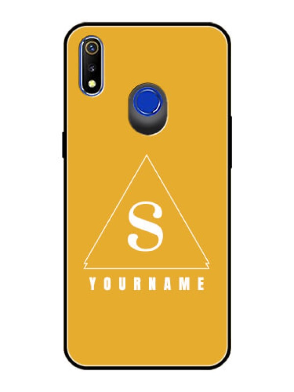 Custom Realme 3 Personalized Glass Phone Case - simple triangle Design