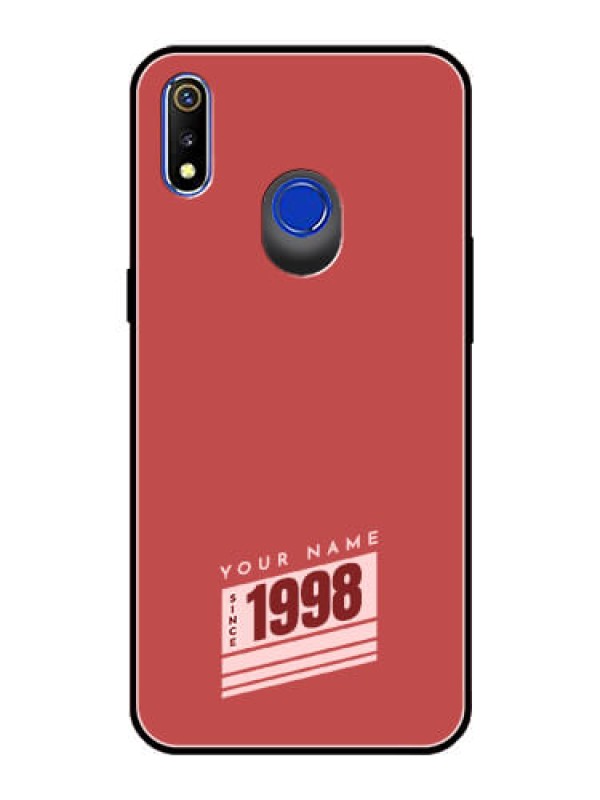 Custom Realme 3 Custom Glass Phone Case - Red custom year of birth Design