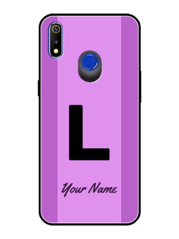 Custom Realme 3 Custom Glass Phone Case - Tricolor custom text Design