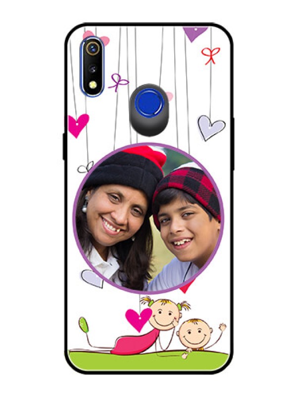 Custom Realme 3i Photo Printing on Glass Case  - Cute Kids Phone Case Design