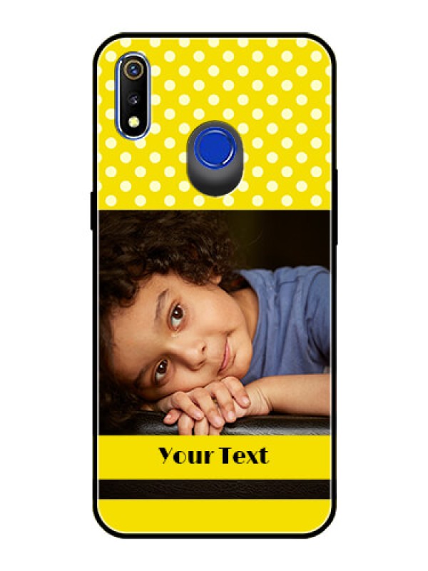 Custom Realme 3i Custom Glass Phone Case  - Bright Yellow Case Design