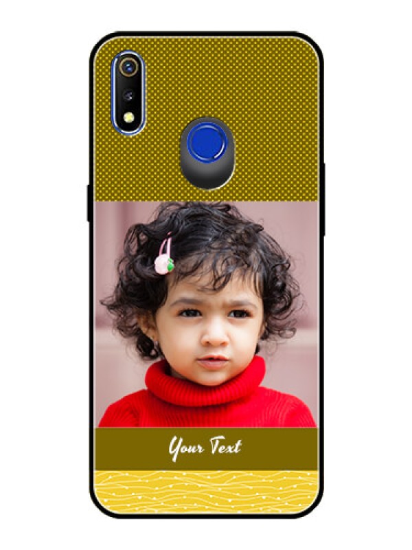 Custom Realme 3i Custom Glass Phone Case  - Simple Green Color Design