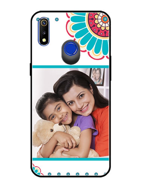 Custom Realme 3i Custom Glass Phone Case  - Flower Design