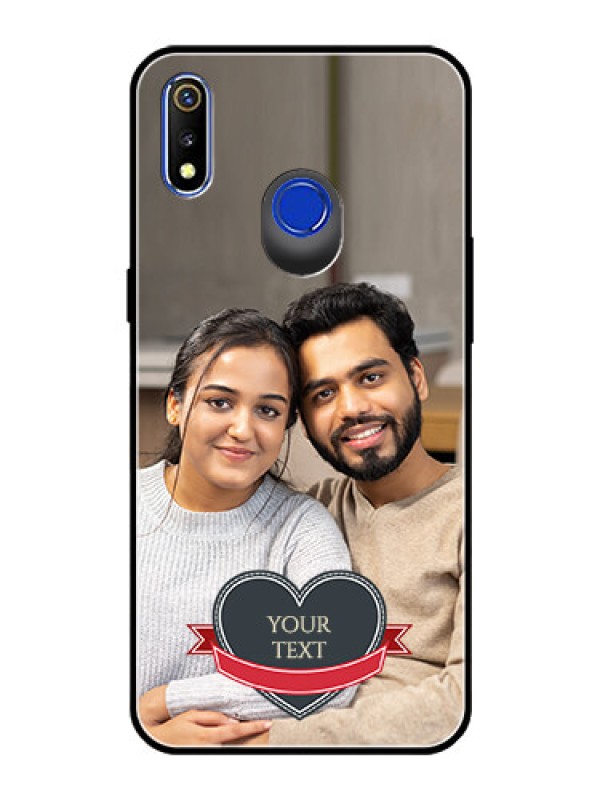 Custom Realme 3i Custom Glass Phone Case  - Just Married Couple Design