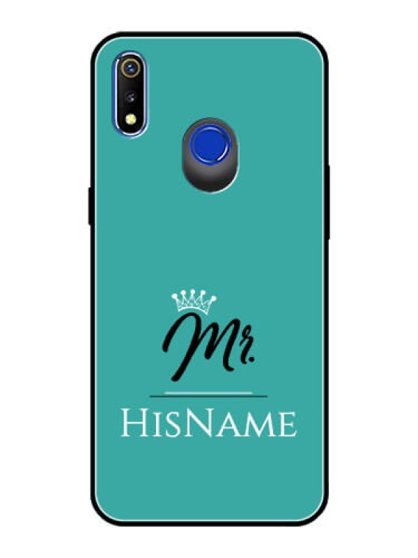 Custom Realme 3i Custom Glass Phone Case Mr with Name