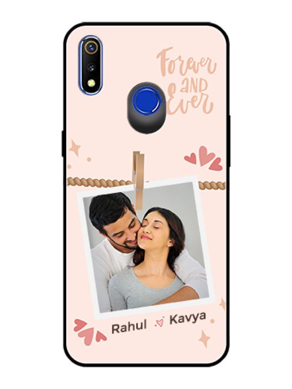Custom Realme 3I Custom Glass Phone Case - Forever and ever love Design