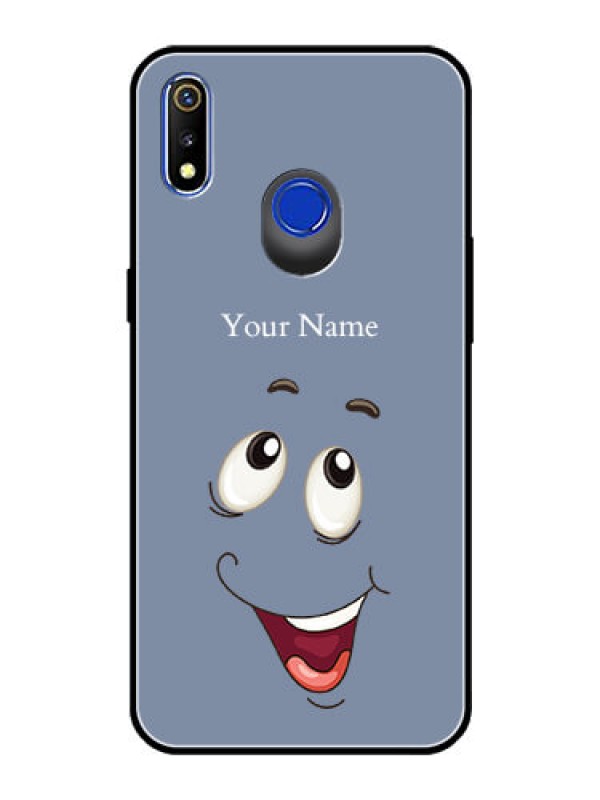 Custom Realme 3I Photo Printing on Glass Case - Laughing Cartoon Face Design