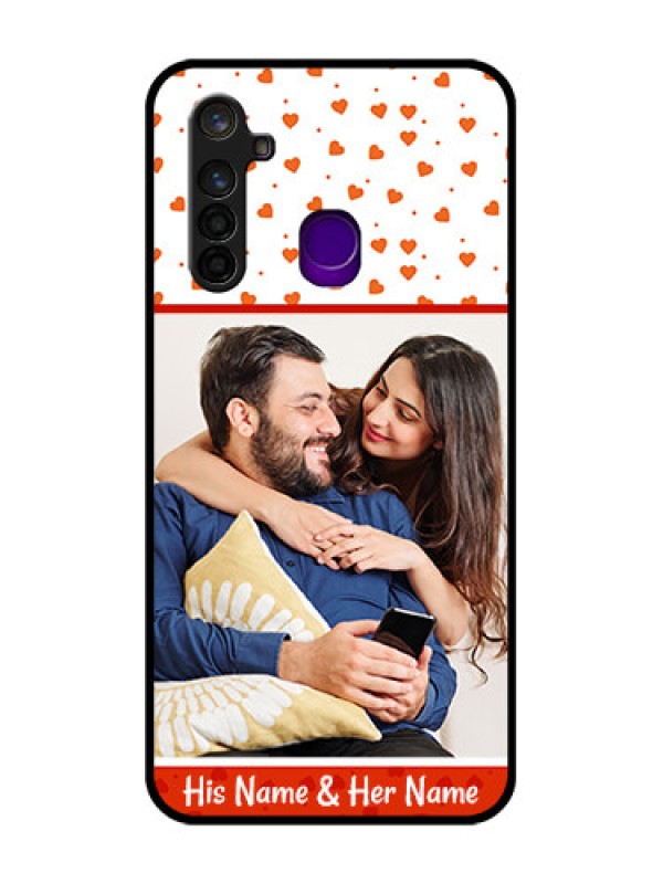 Custom Realme 5 Pro Custom Glass Phone Case  - Orange Love Symbol Design