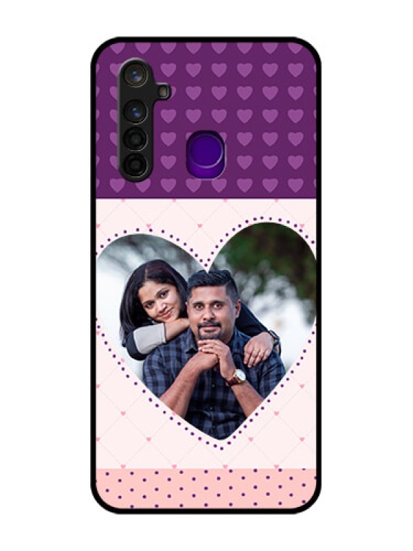 Custom Realme 5 Pro Custom Glass Phone Case  - Violet Love Dots Design