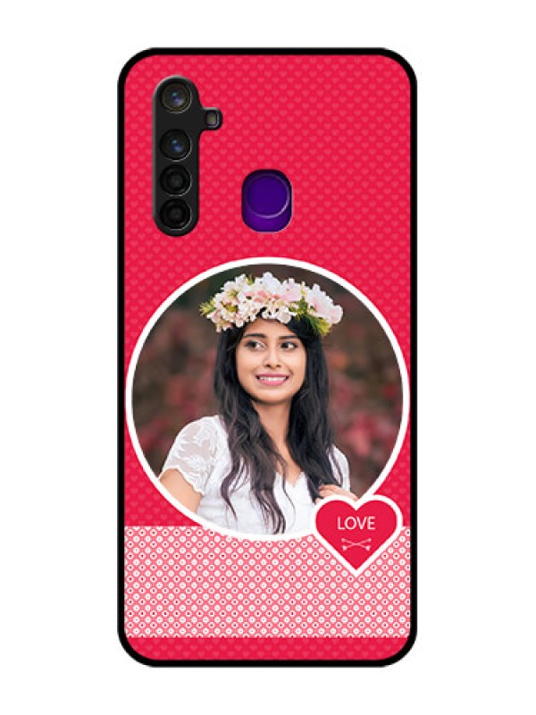 Custom Realme 5 Pro Personalised Glass Phone Case  - Pink Pattern Design
