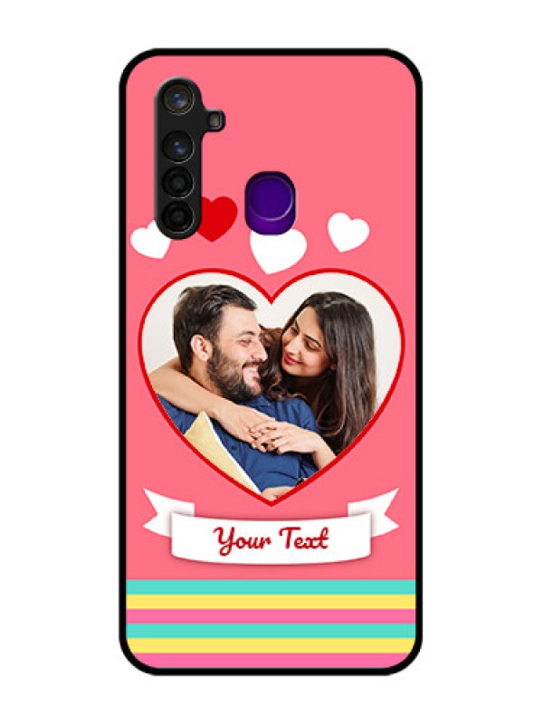 Custom Realme 5 Pro Photo Printing on Glass Case  - Love Doodle Design