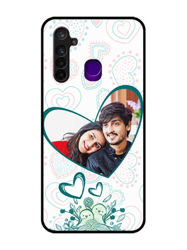 Custom Realme 5 Pro Photo Printing on Glass Case  - Premium Couple Design