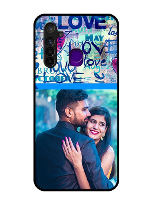 Custom Realme 5 Pro Custom Glass Mobile Case  - Colorful Love Design