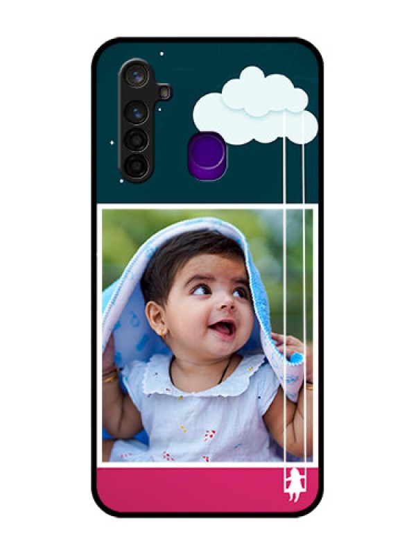 Custom Realme 5 Pro Custom Glass Phone Case  - Cute Girl with Cloud Design