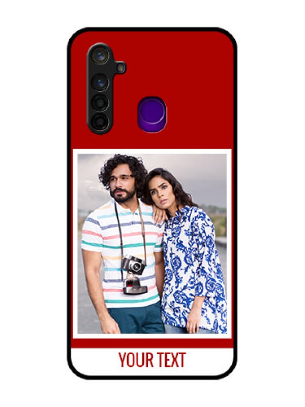 Custom Realme 5 Pro Personalized Glass Phone Case  - Simple Red Color Design