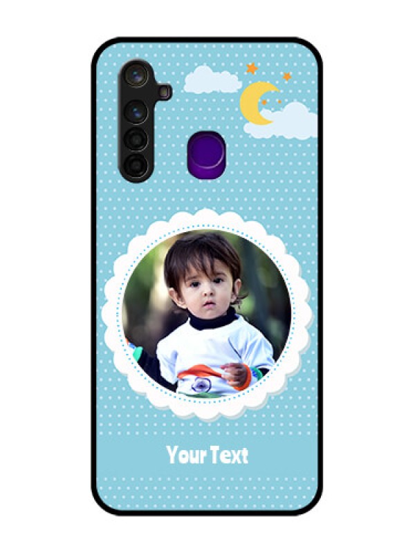 Custom Realme 5 Pro Personalised Glass Phone Case  - Violet Pattern Design