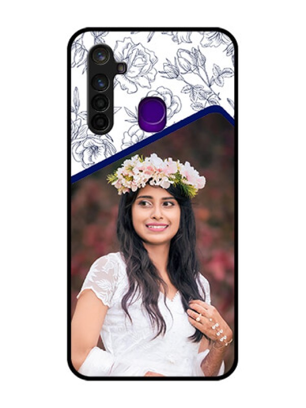 Custom Realme 5 Pro Personalized Glass Phone Case  - Premium Floral Design