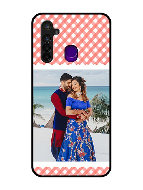 Custom Realme 5 Pro Personalized Glass Phone Case  - Pink Pattern Design