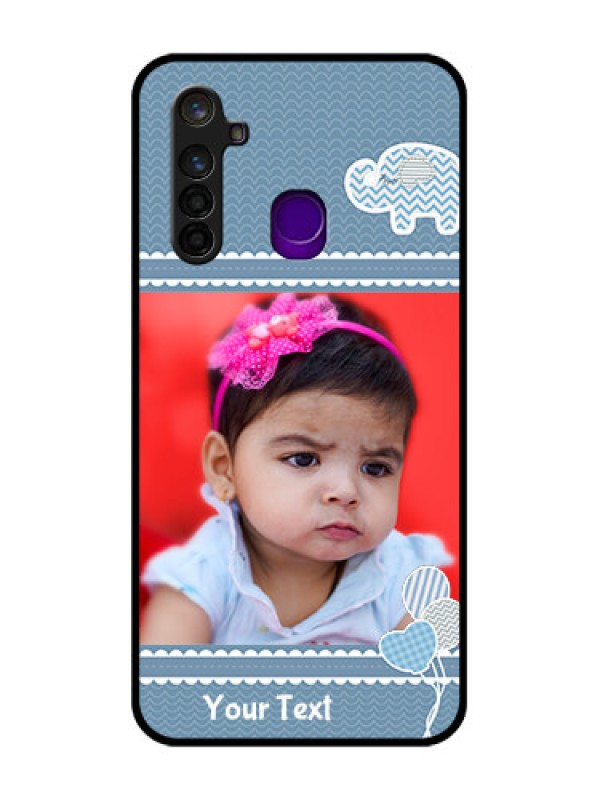 Custom Realme 5 Pro Photo Printing on Glass Case  - with Kids Pattern Design