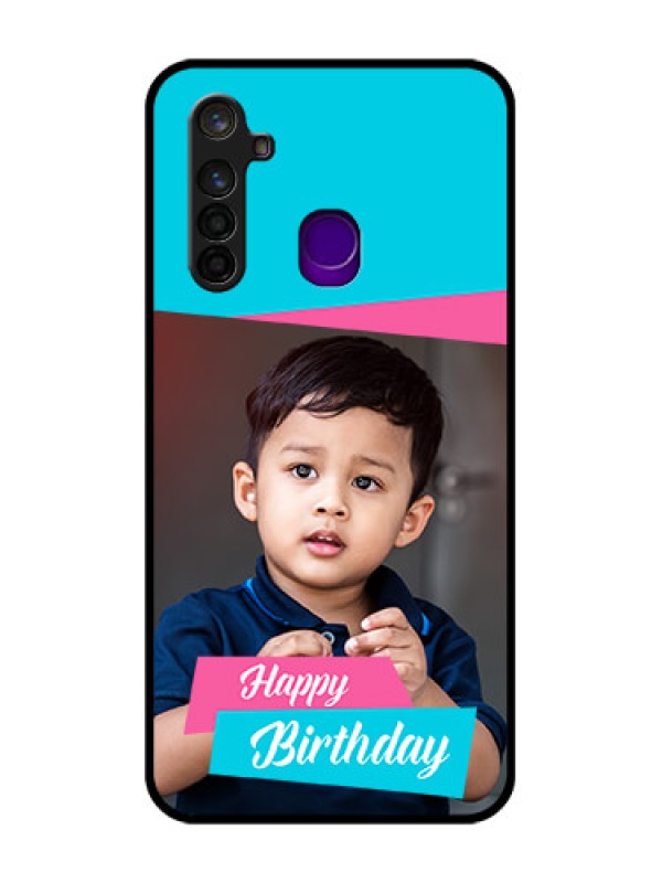 Custom Realme 5 Pro Personalized Glass Phone Case  - Image Holder with 2 Color Design