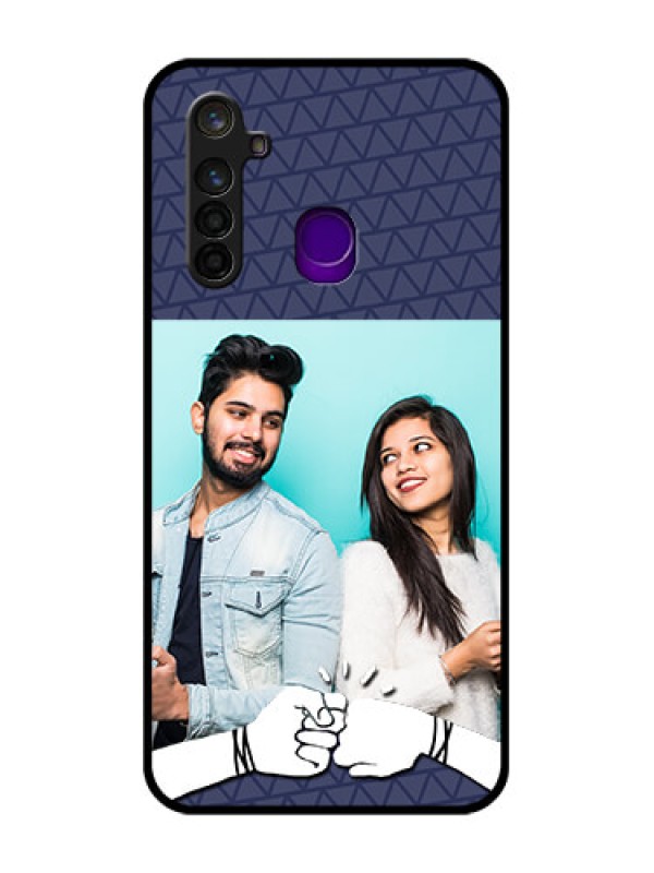 Custom Realme 5 Pro Photo Printing on Glass Case  - with Best Friends Design  