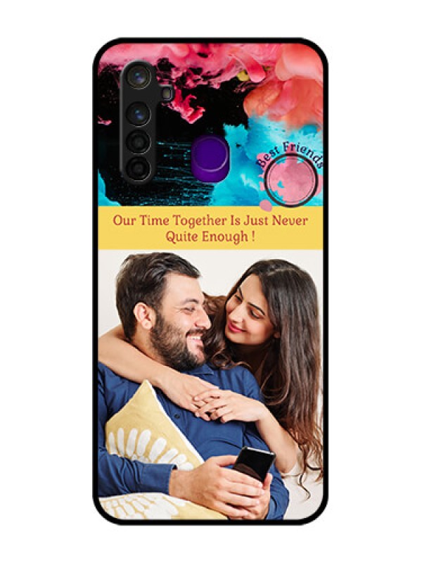 Custom Realme 5 Pro Custom Glass Mobile Case  - Quote with Acrylic Painting Design