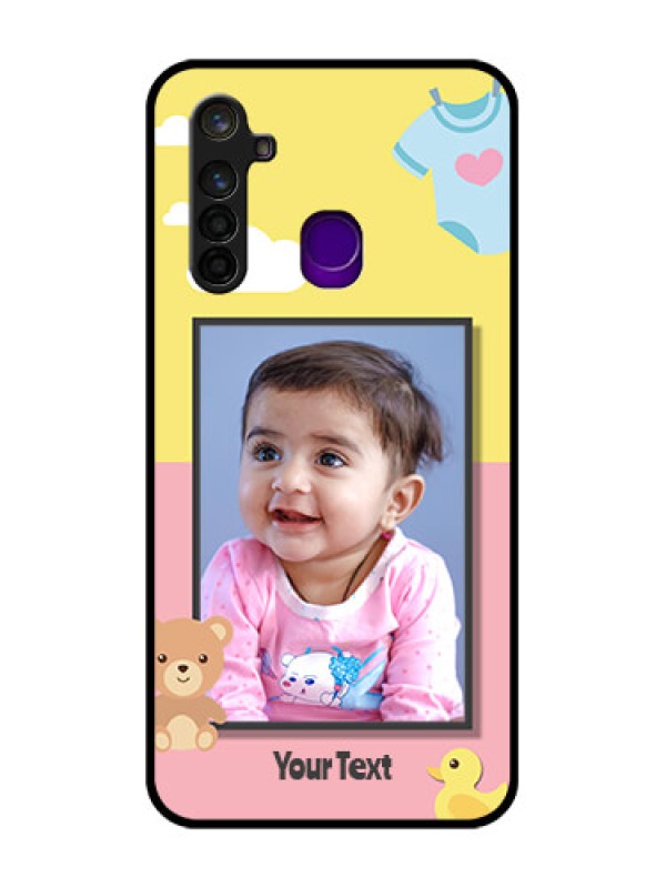 Custom Realme 5 Pro Photo Printing on Glass Case  - Kids 2 Color Design