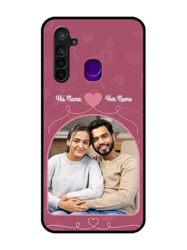 Custom Realme 5 Pro Photo Printing on Glass Case  - Love Floral Design