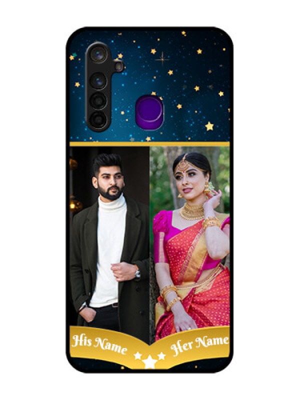 Custom Realme 5 Pro Custom Glass Phone Case  - Galaxy Stars Backdrop Design