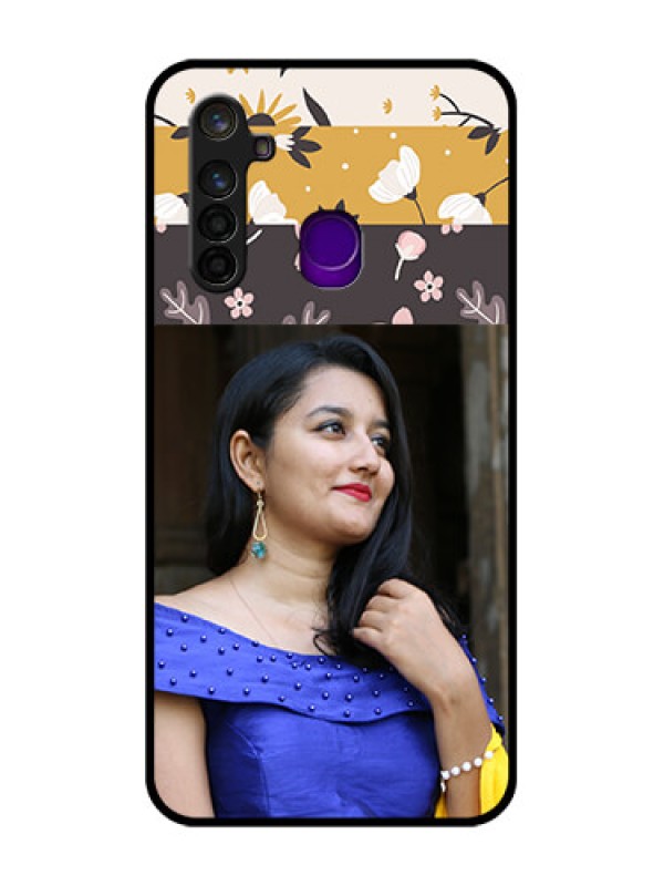 Custom Realme 5 Pro Custom Glass Phone Case  - Stylish Floral Design