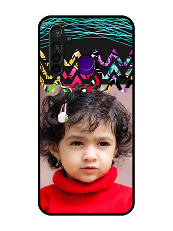Custom Realme 5 Pro Personalized Glass Phone Case  - Neon Abstract Design