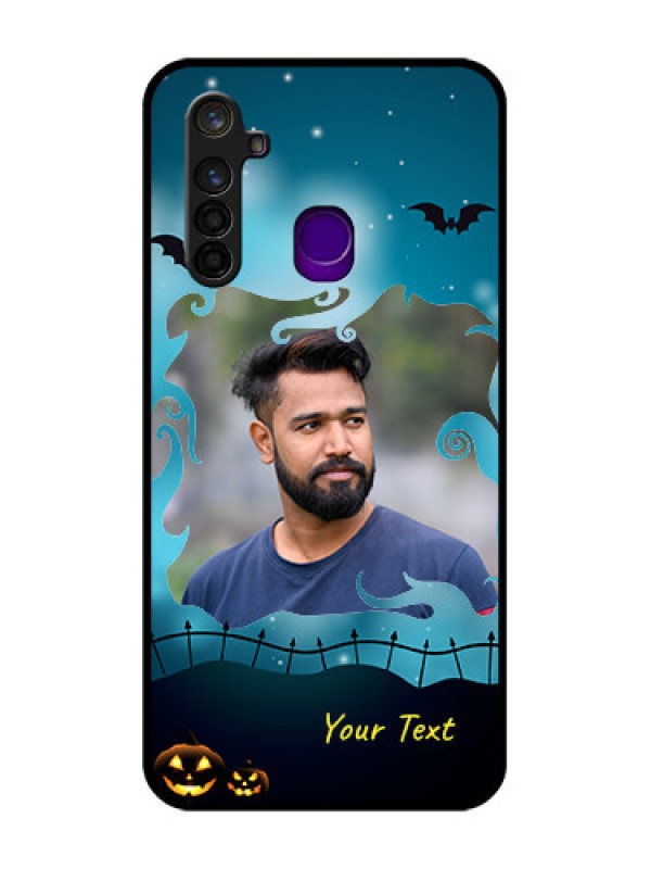 Custom Realme 5 Pro Custom Glass Phone Case  - Halloween frame design