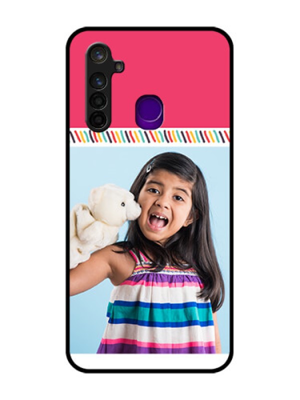 Custom Realme 5 Pro Personalized Glass Phone Case  - Line art design