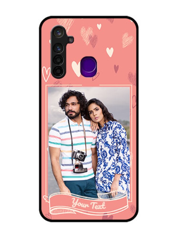 Custom Realme 5 Pro Custom Glass Phone Case  - Love doodle art Design