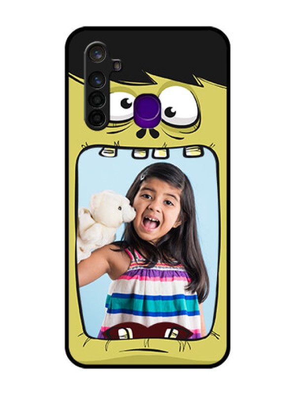 Custom Realme 5 Pro Personalized Glass Phone Case  - Cartoon monster back case Design