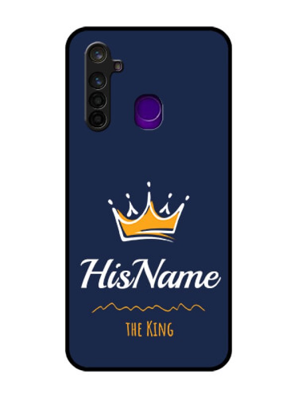 Custom Realme 5 Pro Glass Phone Case King with Name