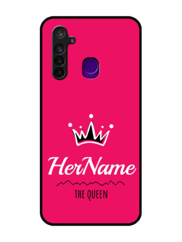 Custom Realme 5 Pro Glass Phone Case Queen with Name