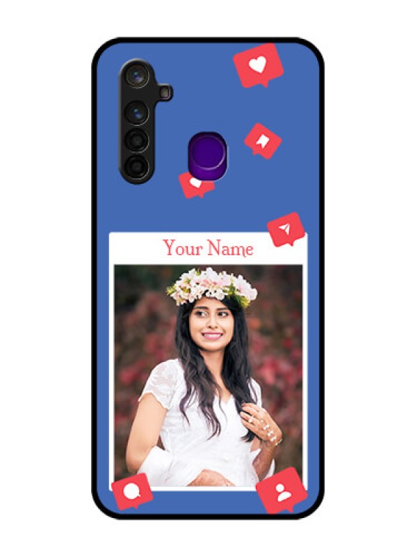 Custom Realme 5 Pro Custom Glass Phone Case - Like Share And Comment Design