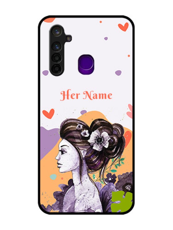 Custom Realme 5 Pro Personalized Glass Phone Case - Woman And Nature Design