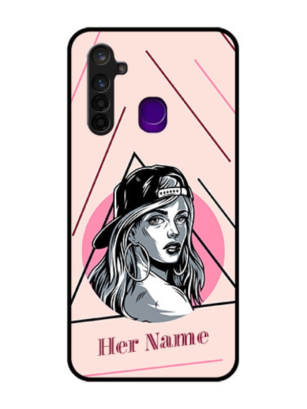 Custom Realme 5 Pro Personalized Glass Phone Case - Rockstar Girl Design