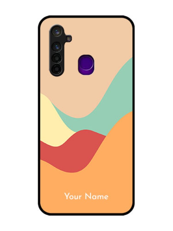 Custom Realme 5 Pro Personalized Glass Phone Case - Ocean Waves Multi-colour Design