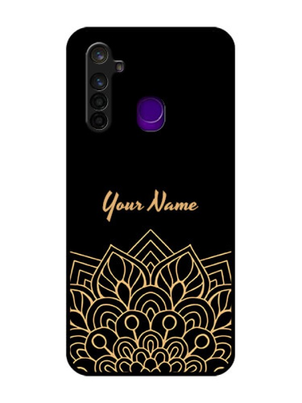 Custom Realme 5 Pro Custom Glass Phone Case - Golden mandala Design