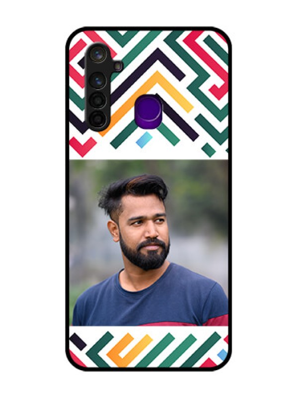 Custom Realme 5 Pro Personalized Glass Phone Case - Colorful Maze Pattern Design