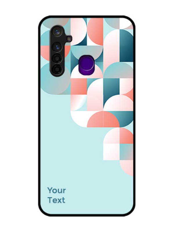 Custom Realme 5 Pro Custom Glass Phone Case - Stylish Semi-circle Pattern Design