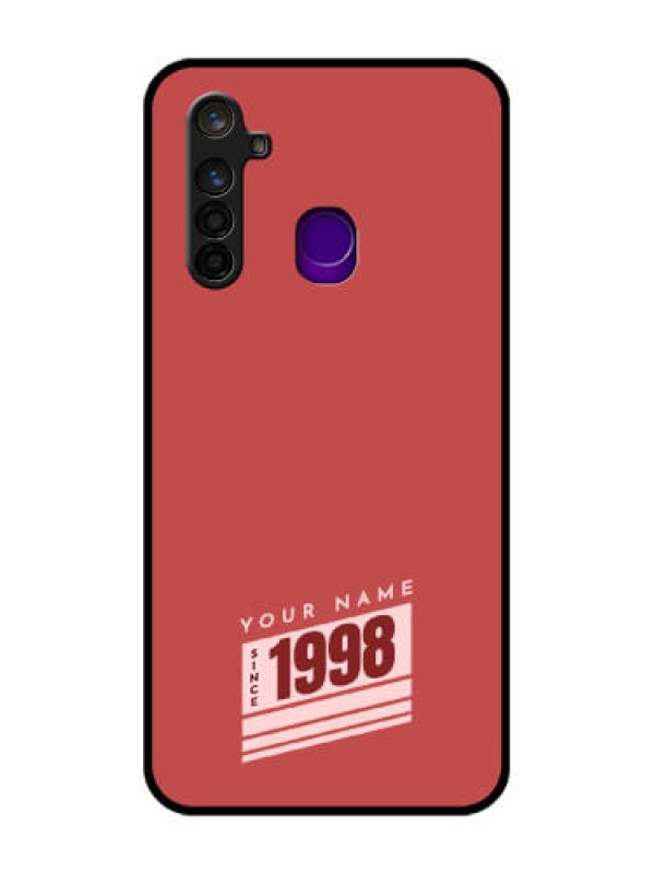 Custom Realme 5 Pro Custom Glass Phone Case - Red custom year of birth Design
