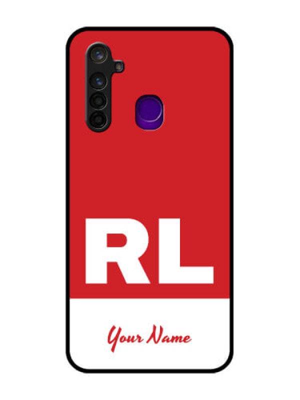 Custom Realme 5 Pro Personalized Glass Phone Case - dual tone custom text Design