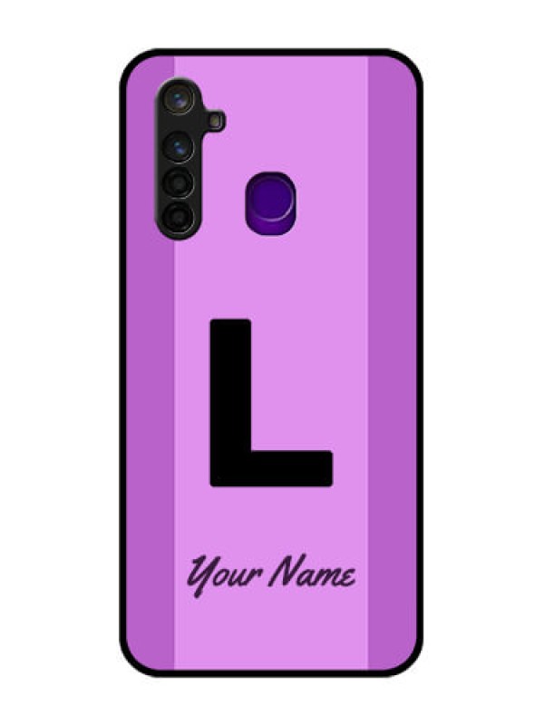 Custom Realme 5 Pro Custom Glass Phone Case - Tricolor custom text Design